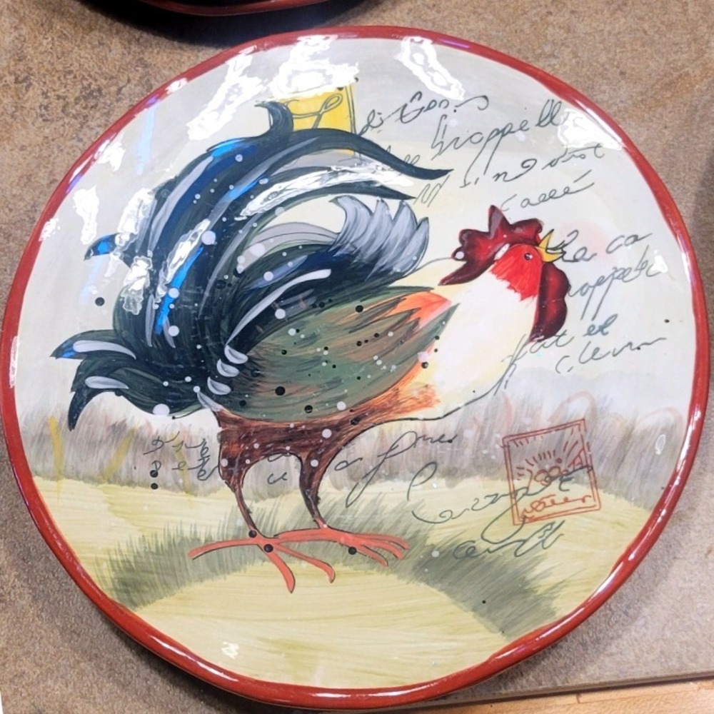 Certified International Le Rooster Lunch Salad late Susan Winget Farmhouse
